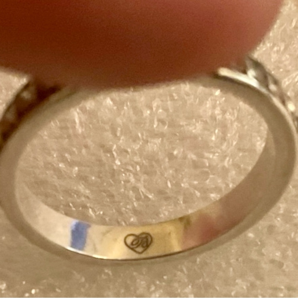 Brighton Crystal Eternity Band Ring Sz 7 Silver Tone Signed Classic Stackable - Picture 7 of 7